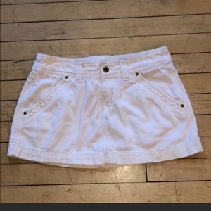 Express White Denim Mini Skirt